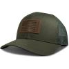 Wolverine Unisex-Adult Trucker Hat Snap Back Baseball Cap for Men and Women, One Size Fits Most(American Flag Leather Patch – Olive)