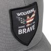 Wolverine Unisex-Adult Trucker Hat Snap Back Baseball Cap for Men and Women, One Size Fits Most(Home of the Brave – Grey)