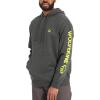 Wolverine mens Graphic Hoodie – Sleeve Logo(Onyx Heather)
