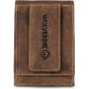 WOLVERINE Men’s Slim Wallet | Card Case | Money Clip | RFID Protection | ID Window | Rugged | Leather | Canvas(Raider – Brown)