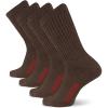 Wolverine Men’s Cotton Boot Crew Cotton Cushioning Socks (4-Pack)(Dark Brown)