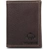 Wolverine Mens Marquette L-Fold Bifold Wallet | RFID Protection | ID Wondow | Card Slots | Bill Pocket | Slip Pocket | Durable | Pebbled Leather – Brown