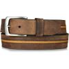 Wolverine Men’s Reversible Full Grain Leather Belt | Heavy Duty | Workwear | Casual | Durable | Metal Buckle(Canvas/Leather – Brown)