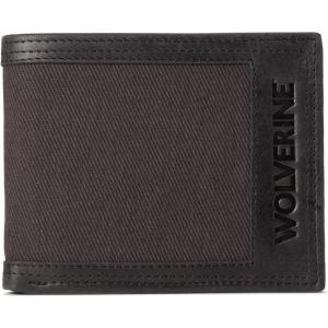 WOLVERINE Men’s Canvas/Leather Bifold Wallet | RFID Protection | ID Window | Card Slots | Bill Pocket | Durable | Leather | Canvas(Canvas/Leather – Black/Grey)