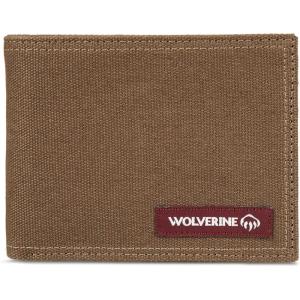 WOLVERINE Men’s Canvas/Leather Bifold Wallet | RFID Protection | ID Window | Card Slots | Bill Pocket | Durable | Leather | Canvas(Guardian Cotton – Chestnut)