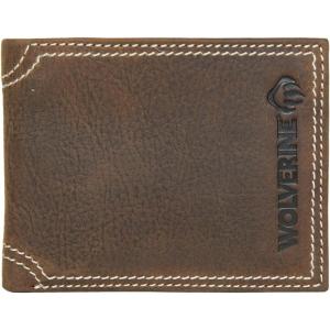 WOLVERINE Men’s Canvas/Leather Bifold Wallet | RFID Protection | ID Window | Card Slots | Bill Pocket | Durable | Leather | Canvas(Rancher Brown-Leather)