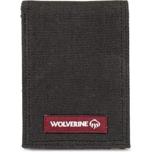 WOLVERINE Men’s Slim Wallet | Card Case | Money Clip | RFID Protection | ID Window | Rugged | Leather | Canvas(Guardian Cotton – Onyx)