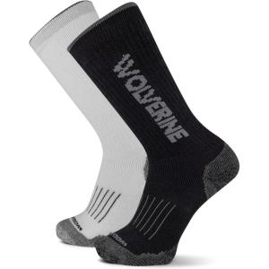 Wolverine Men’s All Season Work Mid Calf Socks (2-Pack)(Wolverine Assorted)