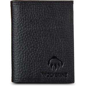 Wolverine Men’s Bifold Wallet | RFID Protection | Card Slots | Bill Pocket | Durable | Rugged | Leather | Canvas, Marquette-Black, One Size