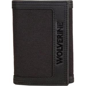 Wolverine Men’s Bifold Wallet | RFID Protection | ID Window | Card Slots | Bill Pocket | Durable | Leather | Canvas(Canvas/Leather – Black/Grey)