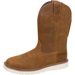 Wolverine Mens Bronc Wedge Pull-on Steel-Toe Work Wellington(Birch)