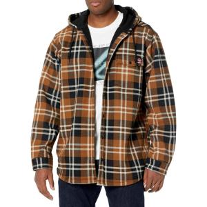 Wolverine Mens Bucksaw Hooded Flannel Shirt Jac(Pecan Plaid)