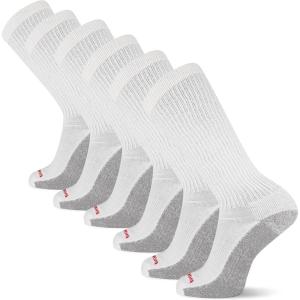 Wolverine Men’s Cotton Comfort Over the Calf Socks (6-Pairs)(Otc – White)
