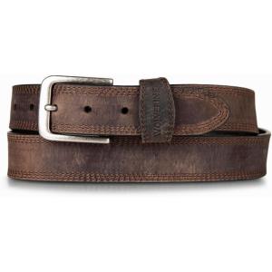 Wolverine Men’s Full Grain Leather Work Belt | Workwear | Heavy Duty | Utility | Rugged | Durable | Metal Buckle(Rugged – Brown)