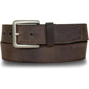 Wolverine Men’s Full Grain Leather Work Belt | Workwear | Heavy Duty | Utility | Rugged | Durable | Metal Buckle(Rugged Patch – Brown)