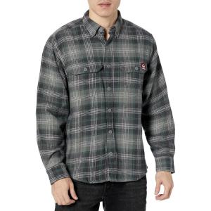 Wolverine Mens Glacier Heavyweight Long Sleeve Flannel(Greystone Plaid)