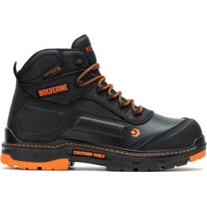 Wolverine Men’s Overpass Composite Toe Waterproof Work Boots(Black/Orange)
