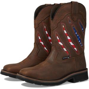Wolverine Men’s Rancher Claw Steel Toe Waterproof Wellington Boot(Brown/Flag)