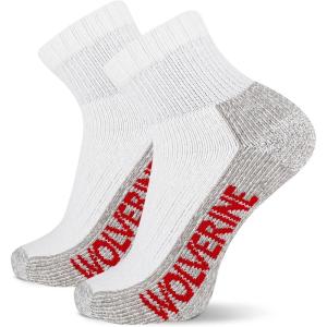 Wolverine Men’s Steel Toe Cotton Work Boot Ankle Socks – 2 Pairs – Durable Cushioning(White)