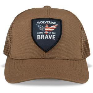 Wolverine Unisex-Adult Trucker Hat Snap Back Baseball Cap for Men and Women, One Size Fits Most(Home of the Brave – Chestnut)