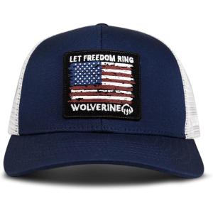 Wolverine Unisex-Adult Trucker Hat Snap Back Baseball Cap for Men and Women, One Size Fits Most(Let Freedom Ring – Navy)