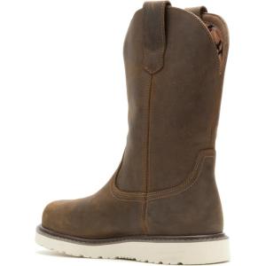 Wolverine mens Bronc Wedge Jordan Davis Waterproof Steel Toe 10 Inch(Dark Brown)