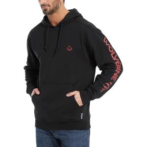 Wolverine mens Graphic Hoodie – Sleeve Logo(Black)