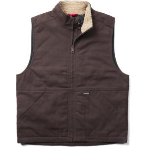 Wolverine mens Jaxon Sherpa Collar Canvas Vest(Espresso)