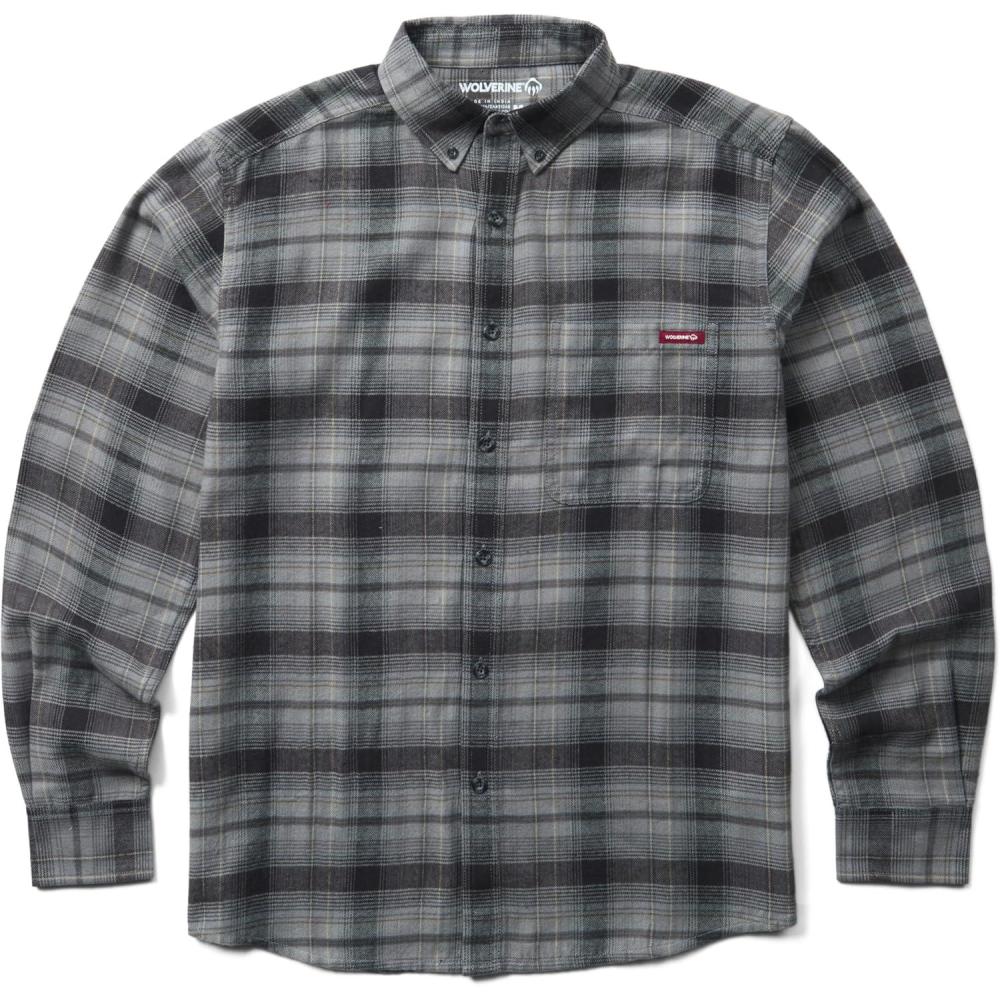 imageWolverine Mens Hastings Flannel ShirtGreystone