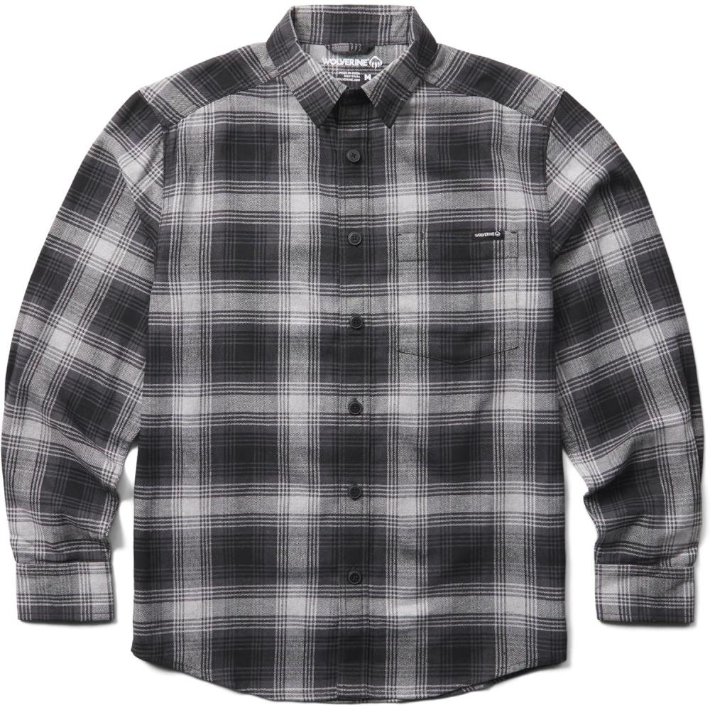 imageWolverine Mens ReBuilt Long Sleeve ShirtGray Plaid