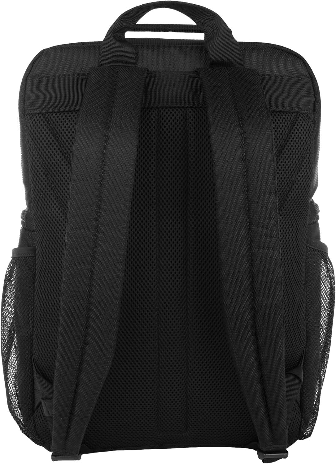 imageWolverine 36 Can Cooler Backpack with Durable Nailhead Nylon Dual Compartment Cooler ampamp Dry Storage Padded Mesh Back Panel ampamp Exterior Water Bottle PocketsBlack