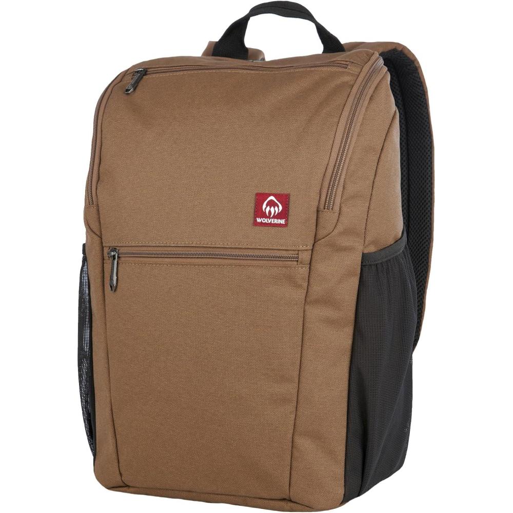 imageWOLVERINE Lightweight  Water Resistant  Rugged Backpack for Travel or Work LaptopNavy 23LTop Loader  Chestnut