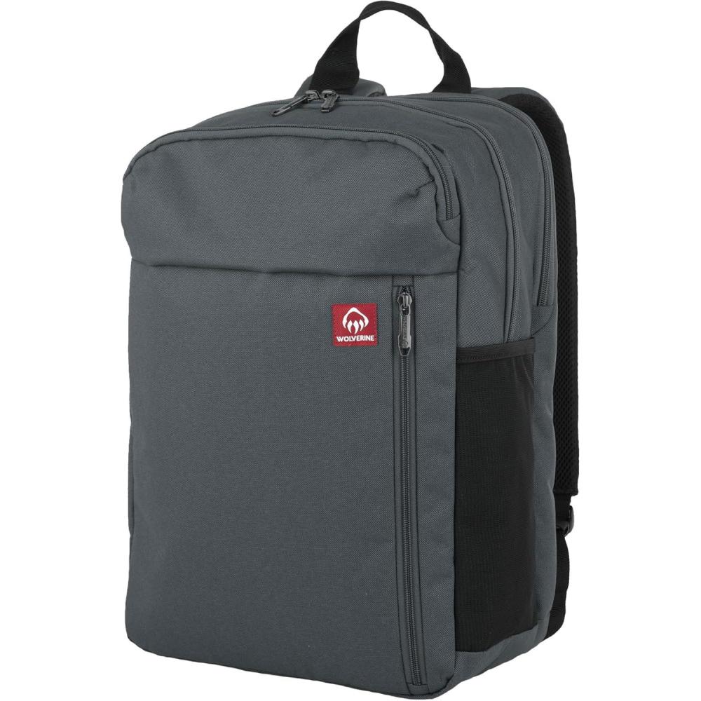 imageWOLVERINE Lightweight  Water Resistant  Rugged Backpack for Travel or Work LaptopNavy 23LTransit  Grey
