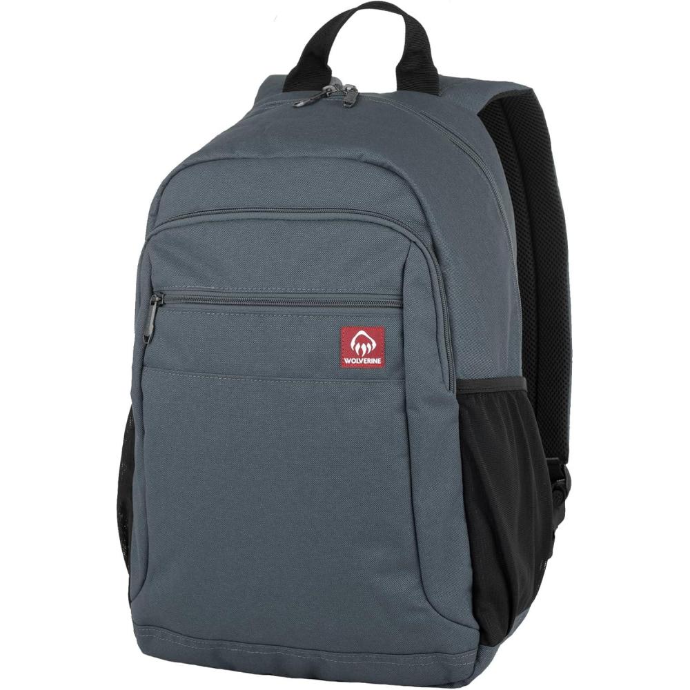 imageWOLVERINE Lightweight Water Resistant Rugged Backpack for Travel or Work LaptopGrey 23L