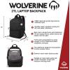 WOLVERINE Lightweight | Water Resistant | Rugged Backpack for Travel or Work, Laptop-Navy, 23L(Slimline – Gunmetal)