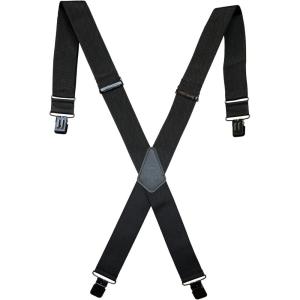 WOLVERINE Suspenders Heavy Duty Utility Workwear Outdoor Stretch Adjustable Durable Rugged(Industrial Nylon – Black)
