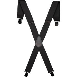 WOLVERINE Suspenders Heavy Duty Utility Workwear Outdoor Stretch Adjustable Durable Rugged(Work Solid – Black)