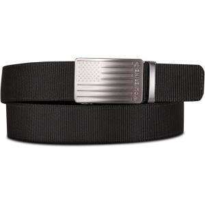 Wolverine Men’s Nylon Webbing Work Belt | Ratchet Buckle | Heavy Duty | Tactical | Utility | Military | Outdoor(American Flag – Black)