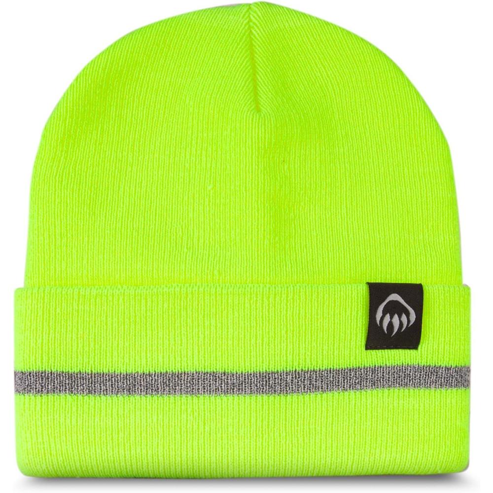 imageWolverine Performance Watch Cap Unisex Durable Rugged Warm Outdoor Adventures One Size Reflective Stripe Hi Vis Yellow