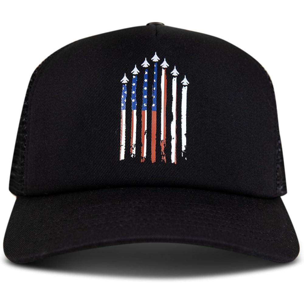 imageWolverine America Hat  Adjustable  Flag  Patriot  Ballcap  Durable  American  USAAmerican Flag Jets  Black