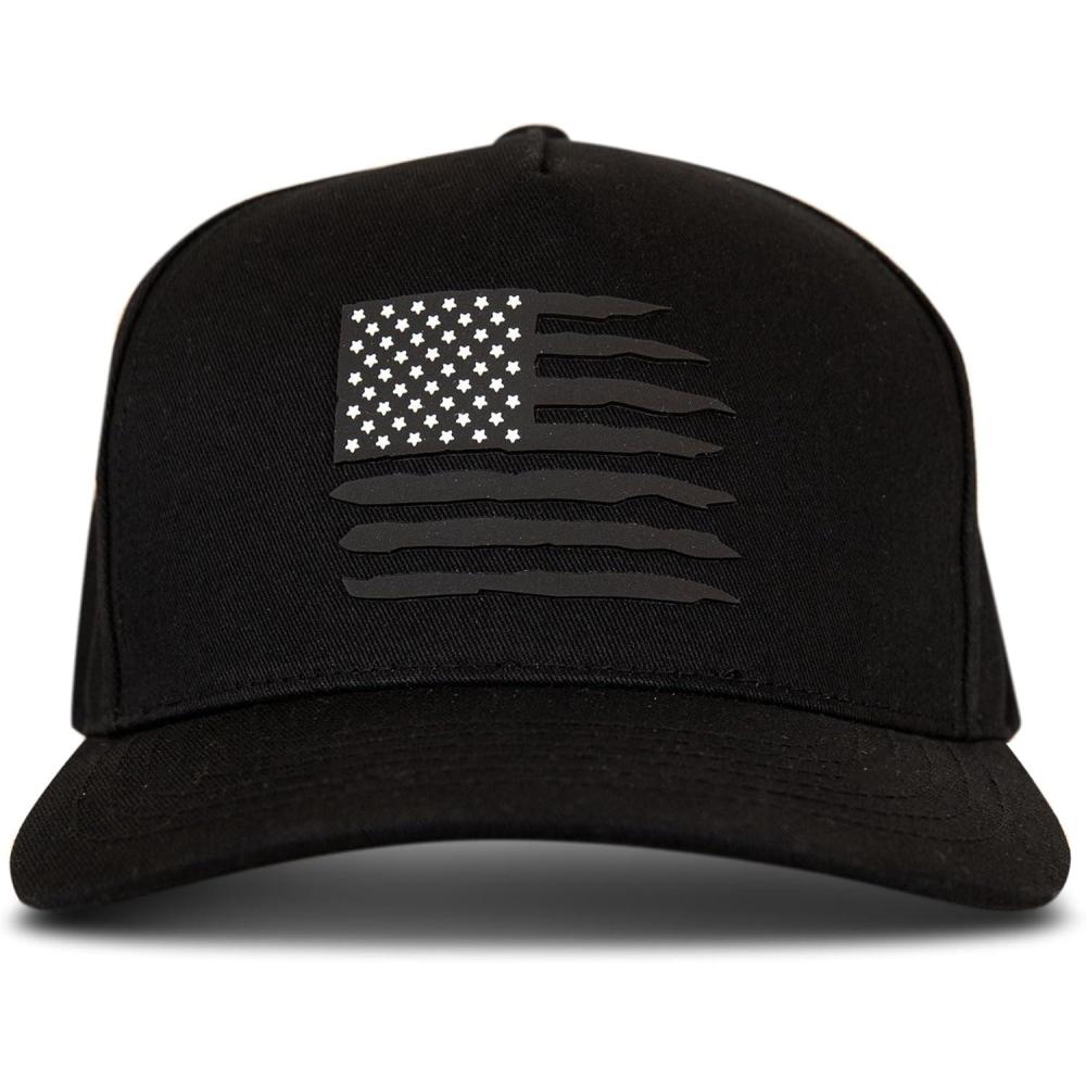 imageWolverine America Hat  Adjustable  Flag  Patriot  Ballcap  Durable  American  USARaised American Flag  Black