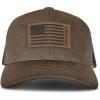 Wolverine America Hat | Adjustable | Flag | Patriot | Ballcap | Durable | American | USA(American Flag Leather Patch – Cedar)
