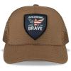 Wolverine America Hat | Adjustable | Flag | Patriot | Ballcap | Durable | American | USA(Home of the Brave – Chestnut)