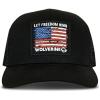 Wolverine America Hat | Adjustable | Flag | Patriot | Ballcap | Durable | American | USA(Let Freedom Ring – Black)