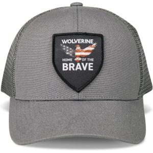 Wolverine America Hat | Adjustable | Flag | Patriot | Ballcap | Durable | American | USA(Home of the Brave – Grey)