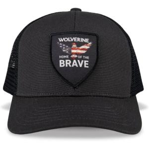 Wolverine America Hat | Adjustable | Flag | Patriot | Ballcap | Durable | American | USA(Home of the Brave – Onyx)