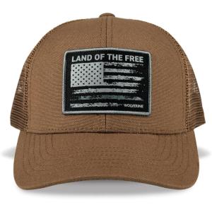 Wolverine America Hat | Adjustable | Flag | Patriot | Ballcap | Durable | American | USA(Land of the Free – Chestnut)