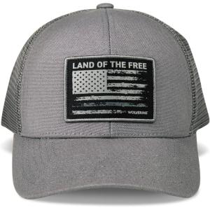 Wolverine America Hat | Adjustable | Flag | Patriot | Ballcap | Durable | American | USA(Land of the Free – Grey)